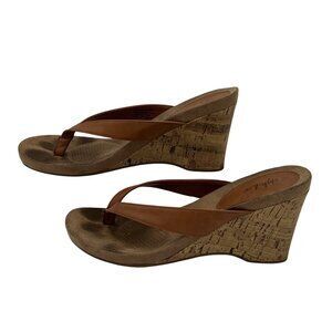 Style & Co Womens Cork Wedge Sandals Tan Size 8.5